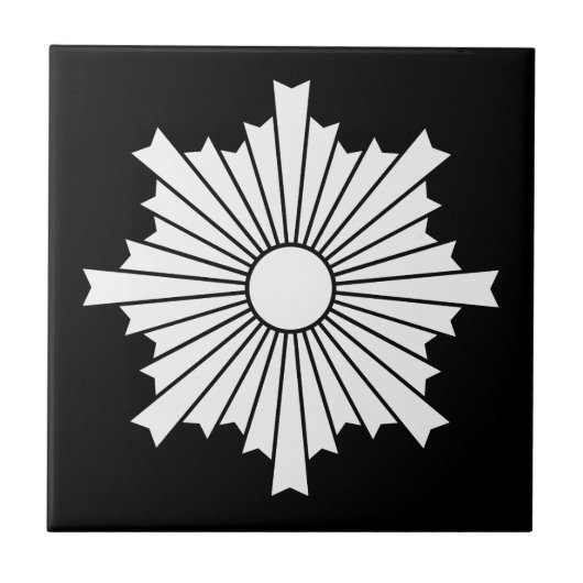 Stralen van de opkomende zon tegeltje (Voorkant)
