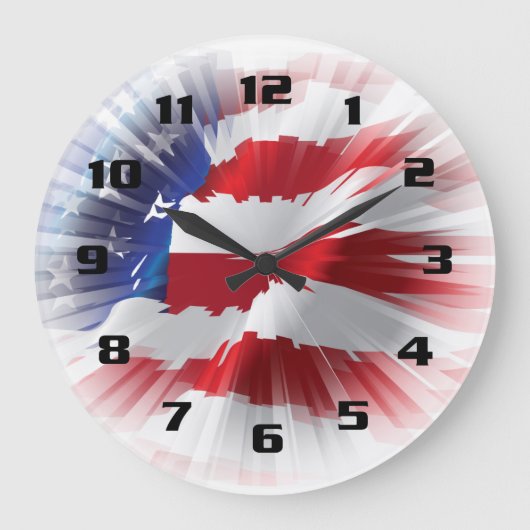 Stralen Van Licht Amerikaanse Vlag Patriottisch Grote Klok (Voorkant)