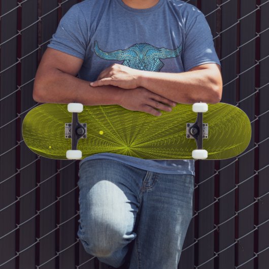 Stralen van psychedelische elektrische groen skateboard (Buiten 3)
