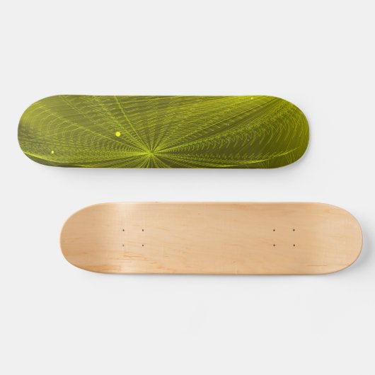 Stralen van psychedelische elektrische groen skateboard (Horizontaal)