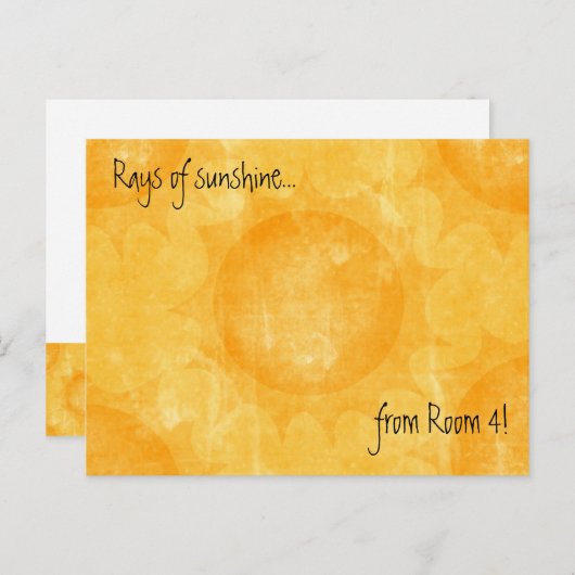 Stralen van zonneschijn (dank u) - briefkaart (Voorkant / Achterkant)
