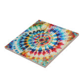 Stralend Abstract Mozaïek Mandala Patroon Tegeltje (Zijkant)