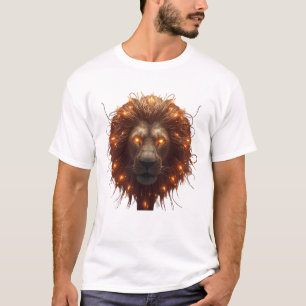 Stralend Abstract Rood en Goud Uitbarstend Grafisc T-shirt