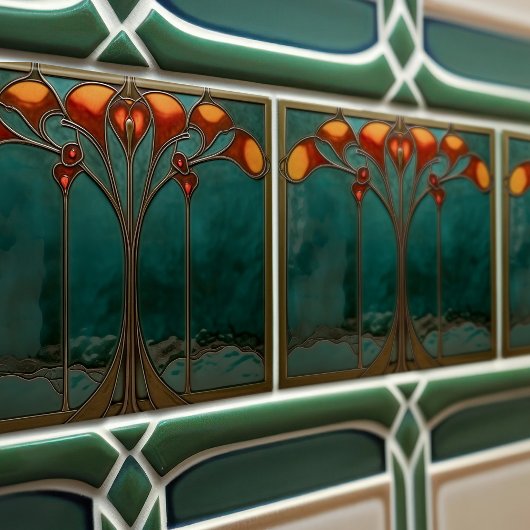 Stralend Amber Bloom Tegeltje