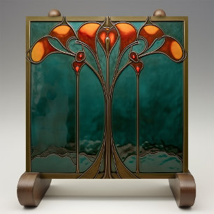 Stralend Amber Bloom Tegeltje