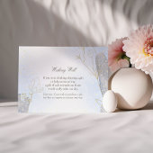 Stralend Blauw Botanisch Wensend Goed Bruiloft Informatiekaartje