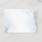 Stralend Blauw Botanisch Wensend Goed Bruiloft Informatiekaartje (Achterkant)