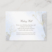 Stralend Blauw Botanisch Wensend Goed Bruiloft Informatiekaartje (Voorkant)