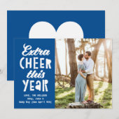 Stralend Blauw Extra Kado Dit Jaar Baby Feestdagenkaart (Voorkant / Achterkant)