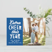 Stralend Blauw Extra Kado Dit Jaar Baby Feestdagenkaart (Staand voorkant)