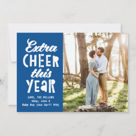 Stralend Blauw Extra Kado Dit Jaar Baby Feestdagenkaart