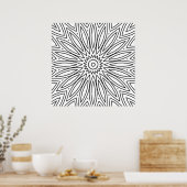Stralend Bloemblaadje Barst Mandala Ontwerp om in Poster (Keuken)