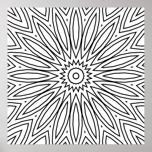 Stralend Bloemblaadje Barst Mandala Ontwerp om in Poster (Voorkant)