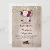 Stralend Bloemen Mason Jar Rustiek Baby shower Kaart (Voorkant)