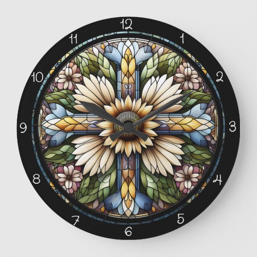 Stralend bloemkruis grote klok (Voorkant)