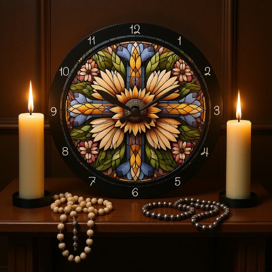 Stralend bloemkruis grote klok