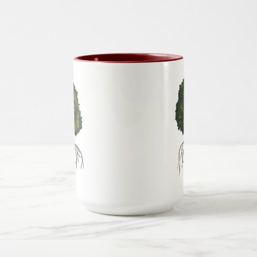 Stralend Bruin Afro Collage Vrouw Portret Ontwerp Mok (Midden)