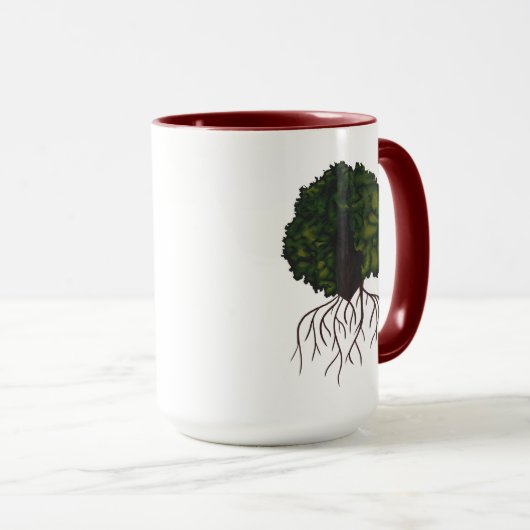 Stralend Bruin Afro Collage Vrouw Portret Ontwerp Mok (Voorkant rechts)