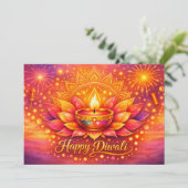 Stralend Diwali-feest Kaart (Staand voorkant)