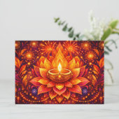 Stralend Diwali-genot Kaart (Staand voorkant)