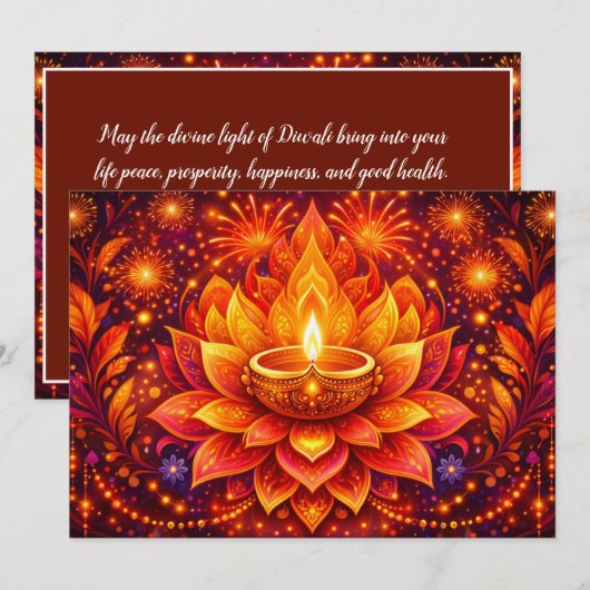 Stralend Diwali-genot Kaart (Voorkant / Achterkant)