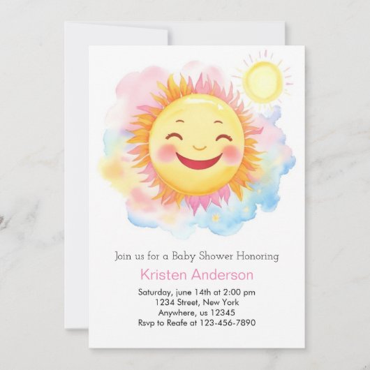 Stralend Een Kleine Ray van Zonneschijn Meisje Bab Kaart (Voorkant)