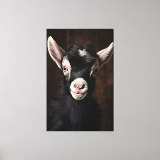 Stralend full-color gedetailleerd Baby geitenportr Canvas Afdruk