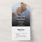 Stralend Gelukkig Fotohuwelijk All In One Uitnodiging (Binnen)