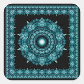 Stralend glanzend sterrenornament vierkante sticker (Voorkant)