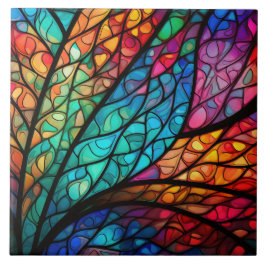 Stralend Glas in lood Abstracte Keramische Tegel Tegeltje