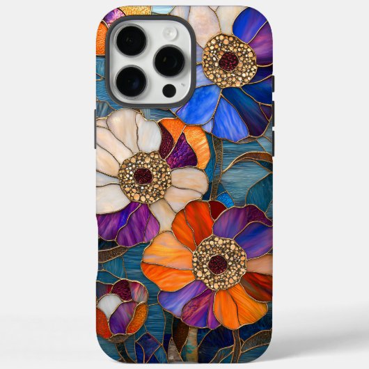 Stralend Glas in lood Bloemen Meesterwerk Case-Mate iPhone Case (Achterkant)