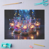 Stralend Glas Kaars Kerst Decoupage Ambachtelijk P Tissuepapier (Craft)