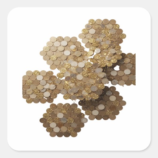 Stralend Goud Abstract Sticker Grafisch (Voorkant)