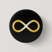 Stralend Goud Autisme Bewustzijn Oneindigheidsknoo Ronde Button 3,2 Cm (Voorkant)