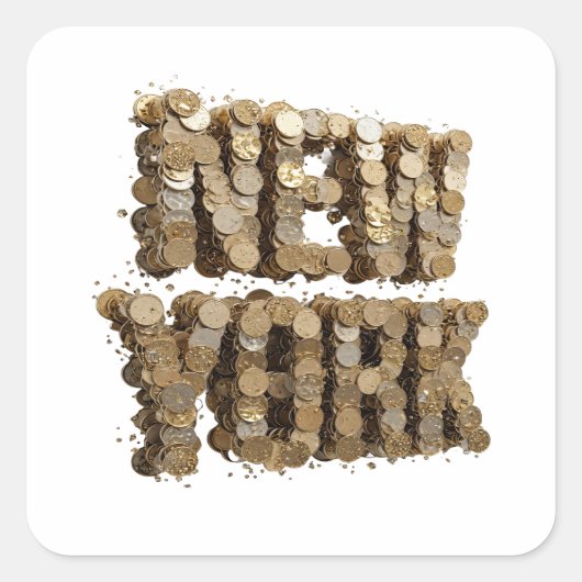 Stralend Goud NEW YORK Cadeau Sticker (Voorkant)