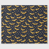 Stralend Goud Vleermuis Patroon Cadeaupapier (Vlak)