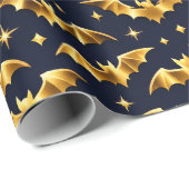 Stralend Goud Vleermuis Patroon Cadeaupapier (Rol Hoek)