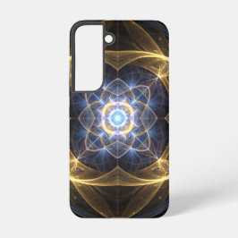 Stralend Gouden Blauwe Fractale Hoes voor Telefoon Samsung Galaxy Hoesje