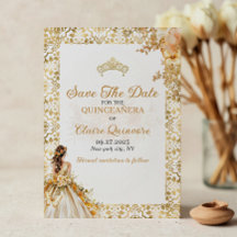 Stralend Gouden Bloemige Quinceanera