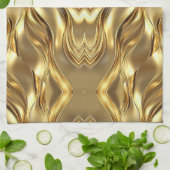 Stralend Gouden Patroon Theedoek (Gevouwen)