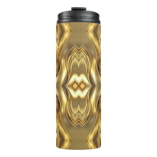 Stralend gouden patroon thermosbeker (Voorkant)