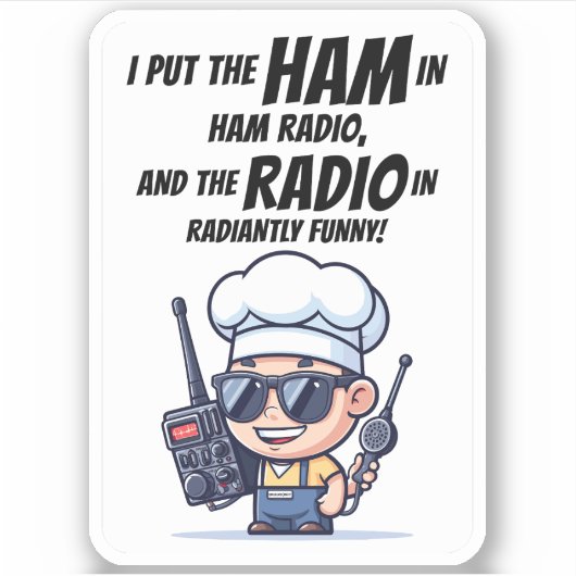 Stralend Grappige Ham Radio Operator Sticker (Voorkant)