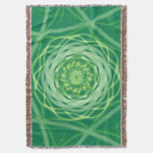 Stralend groene Spirograph Mandala Deken (Voorkant Verticaal)