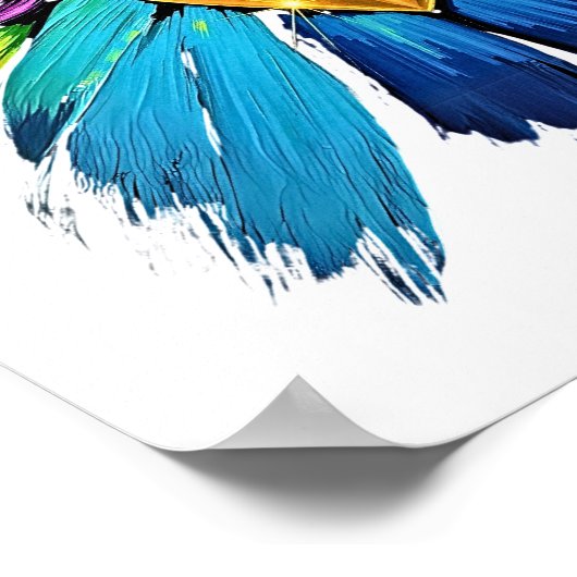 Stralend hart met vlinders en functies poster (Hoek)