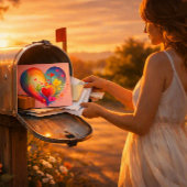 Stralend Hart van Liefde Folie Feestdagen Briefkaart