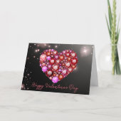 Stralend Hart van Sprankelende Pareltjes Valentijn Kaart (Voorkant)