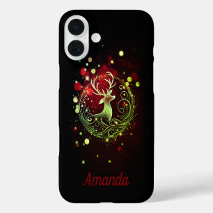 Stralend hert in goud iPhone 16 plus hoesje