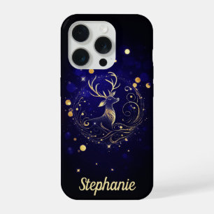 Stralend hert in goud iPhone 15 pro case