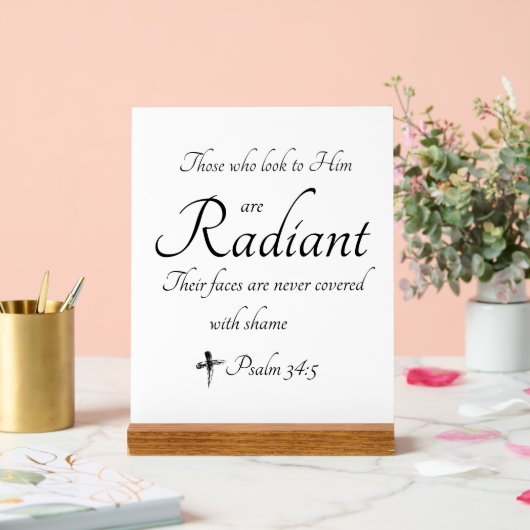 Stralend in Hem Acryl teken met houtblok Acryl Bord (Huwelijk)