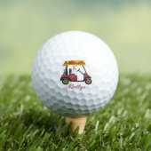 Stralend in rood aangepaste golfkar naam monogram golfballen (Insitu Shirt)